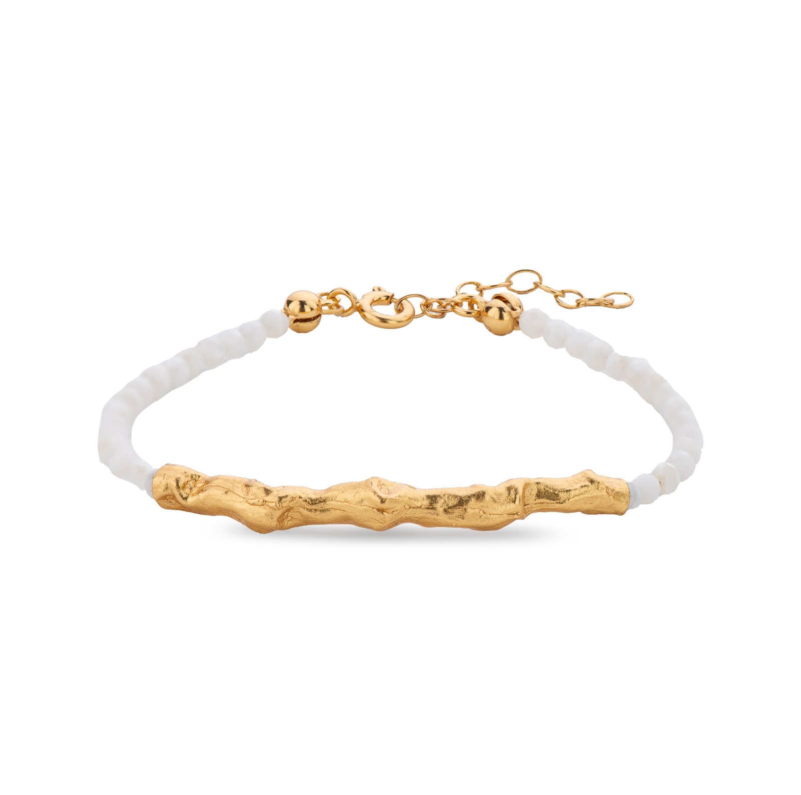 1TA0524-485 THALLO Amelia Bracelet Geometric 24K Gold Vermeil on Sterling Silver Mop #s804b (A-SK-E)