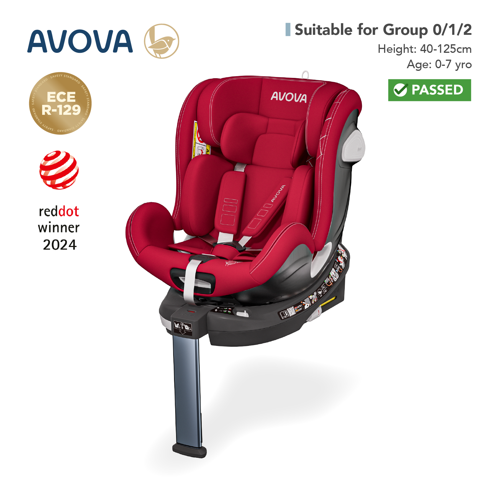 Avova - Swan-Fix i-Size兒童汽車安全座椅 (R129 & CCC 安全標準)(適合約0-7歲/身高40-125cm)