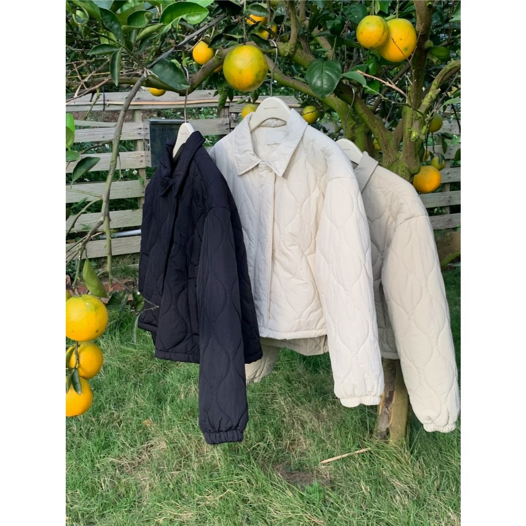 【imfine】一見鐘情 可愛壓紋鋪棉短版外套 #6411