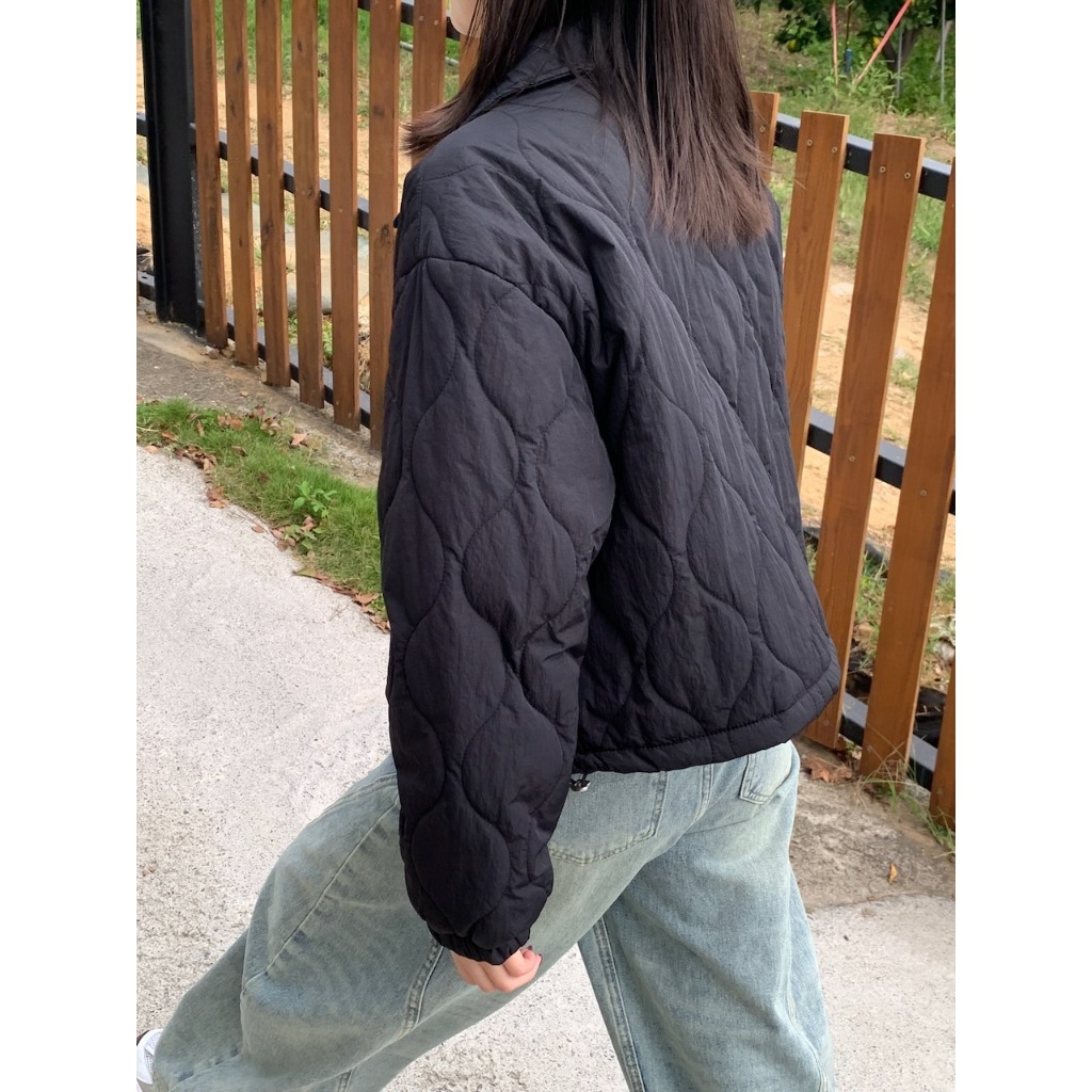 【imfine】一見鐘情 可愛壓紋鋪棉短版外套 #6411