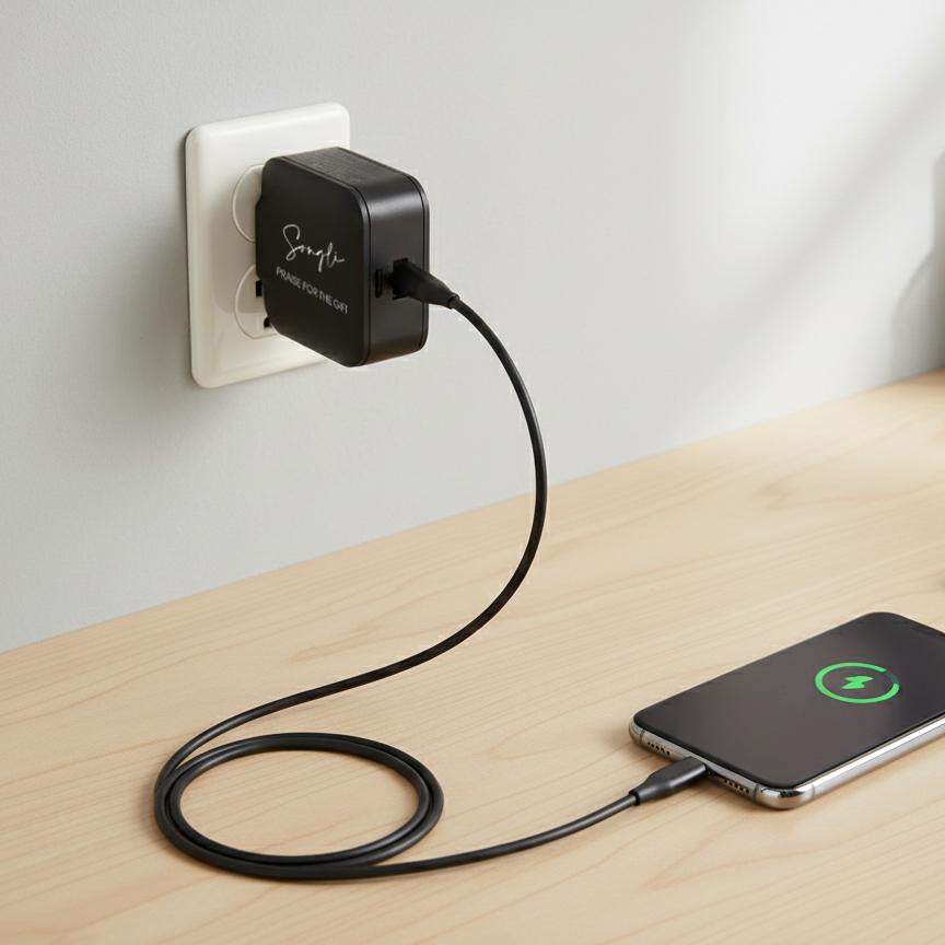 65瓦迷你快充充電器禮盒|客製化鐫刻|迷你5cm尺寸攜帶方便|雙孔TypeC+USBA|台灣製造認證