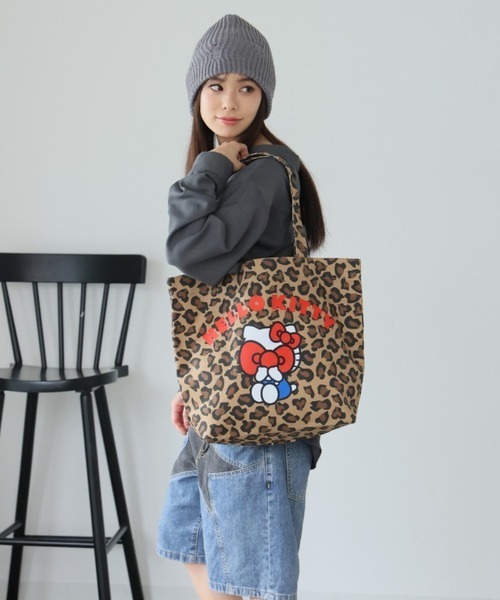 現貨┃三麗鷗 HELLO KITTY 豹紋 托特包 帆布包 化妝包 收納袋