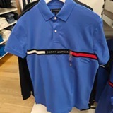 [S] TOMMY HILFIGER DAZZLING BLUE REGULAR FIT EMBROIDERED STRIPE POLO, XM04382-404 (STH1481)