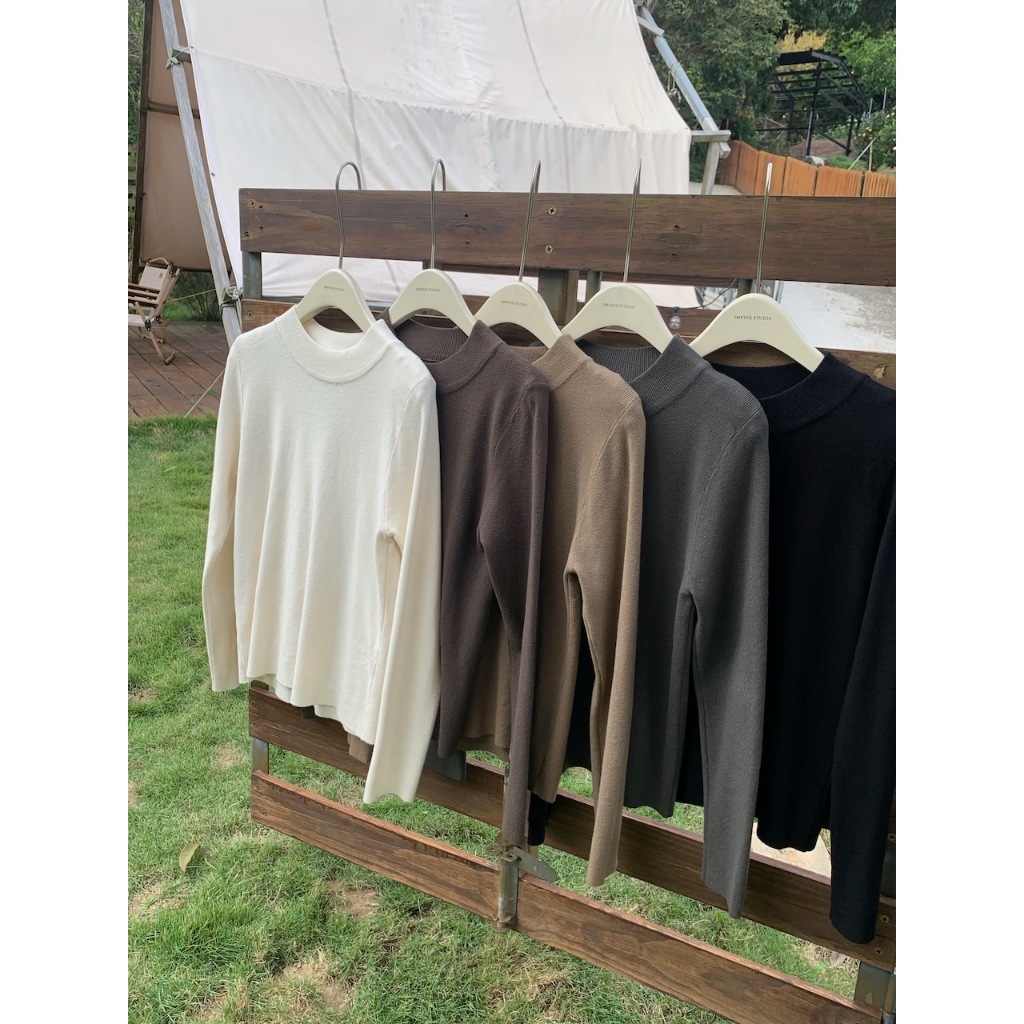 【imfine】日常百搭 微高領彈力針織上衣 #7569