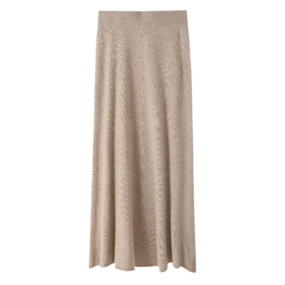 MM011-無縫一體A型羊毛半裙-燕麥駝 (C47)