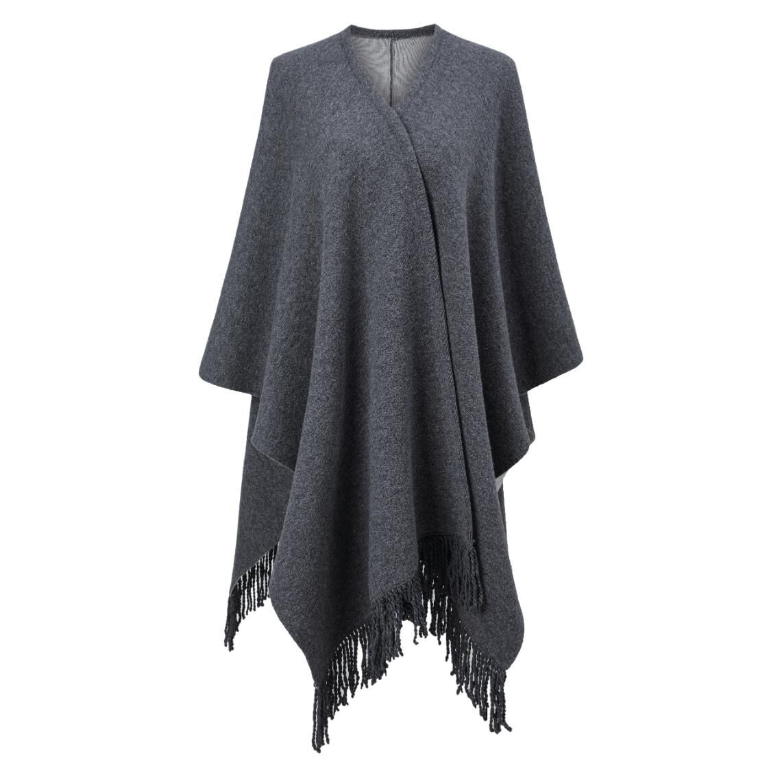 QM180-百搭羊毛大披肩-碳灰 (C35)