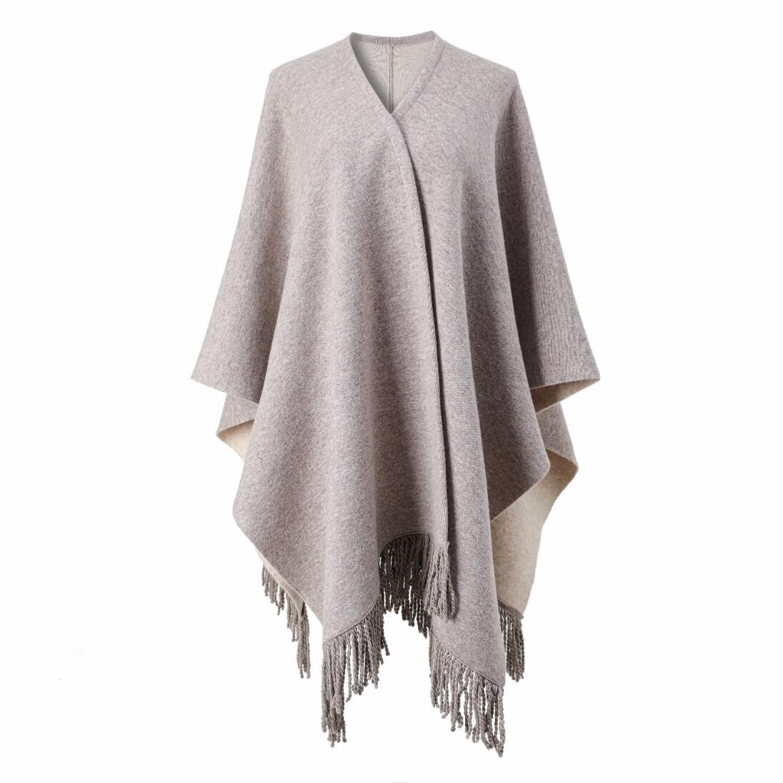 QM180-百搭羊毛大披肩-花米駝 (C34)