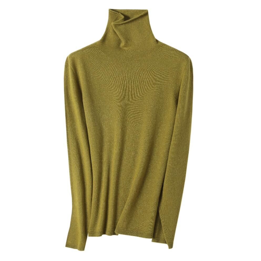 KK9886-自帶柔光黑科技無縫羊毛衫-草黃綠 (C15)