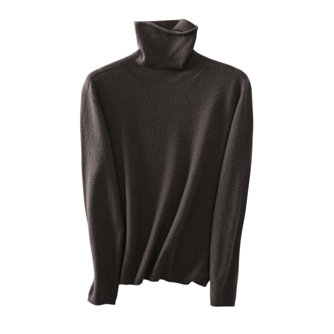 KK9886-自帶柔光黑科技無縫羊毛衫-咖灰 (C11)