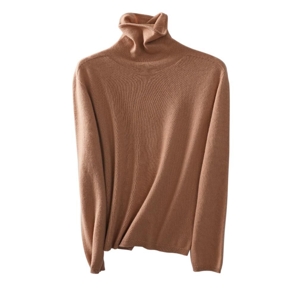 KK9886-自帶柔光黑科技無縫羊毛衫-黃駝 (C13)