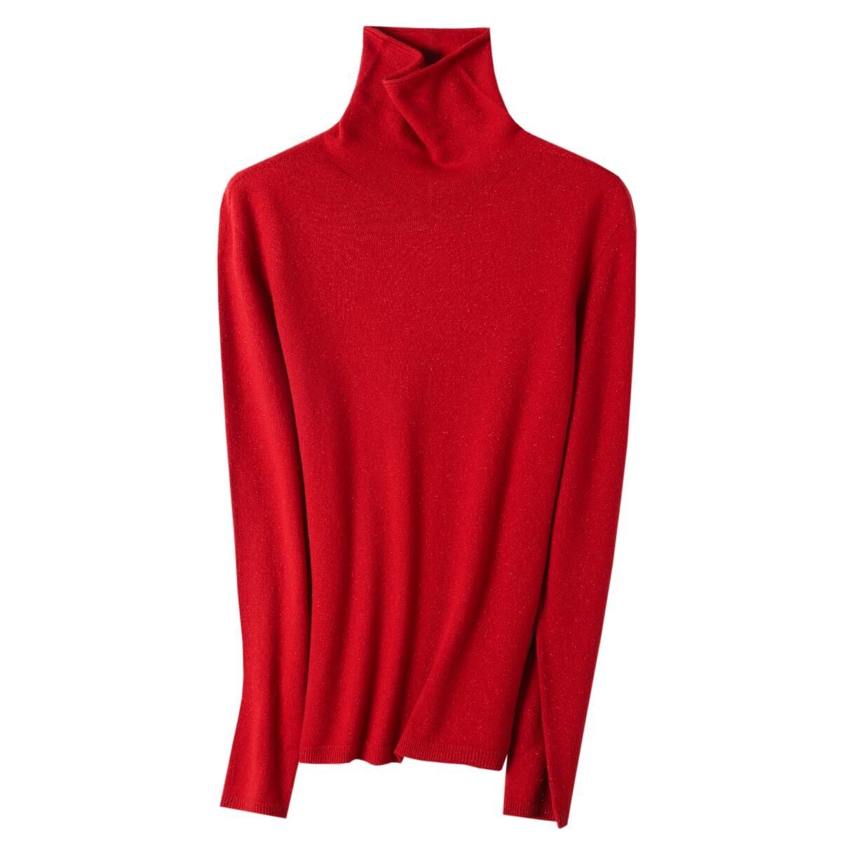 KK9886-自帶柔光黑科技無縫羊毛衫-魔力红 (C4)