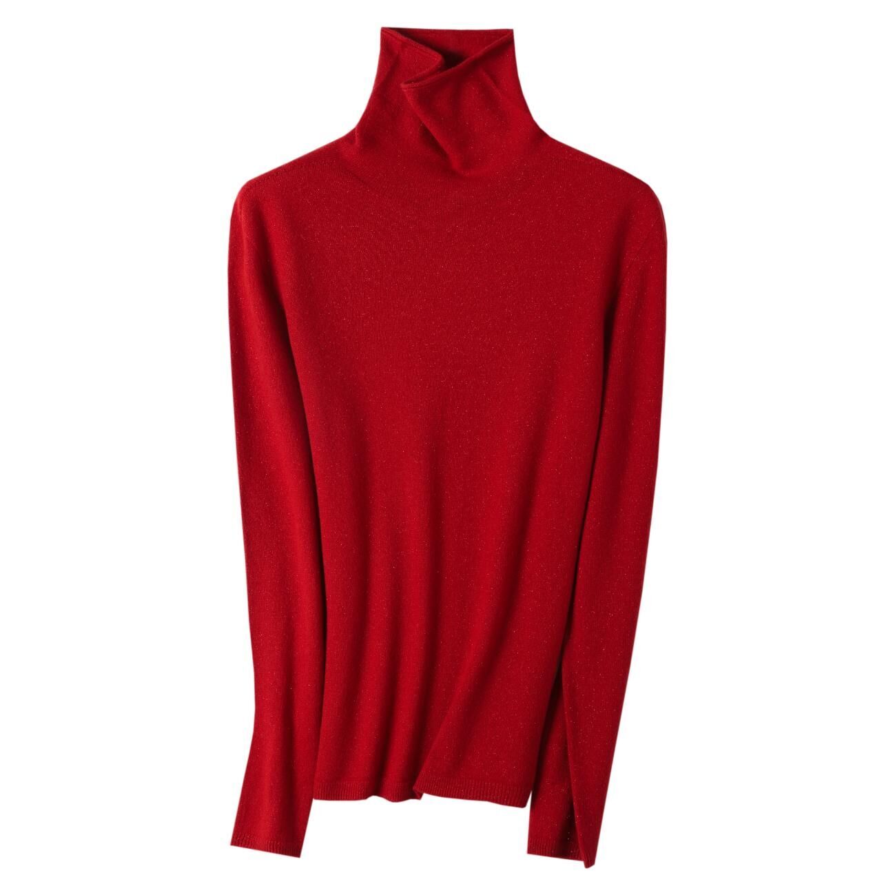 KK9886-自帶柔光黑科技無縫羊毛衫-草莓红 (C3)