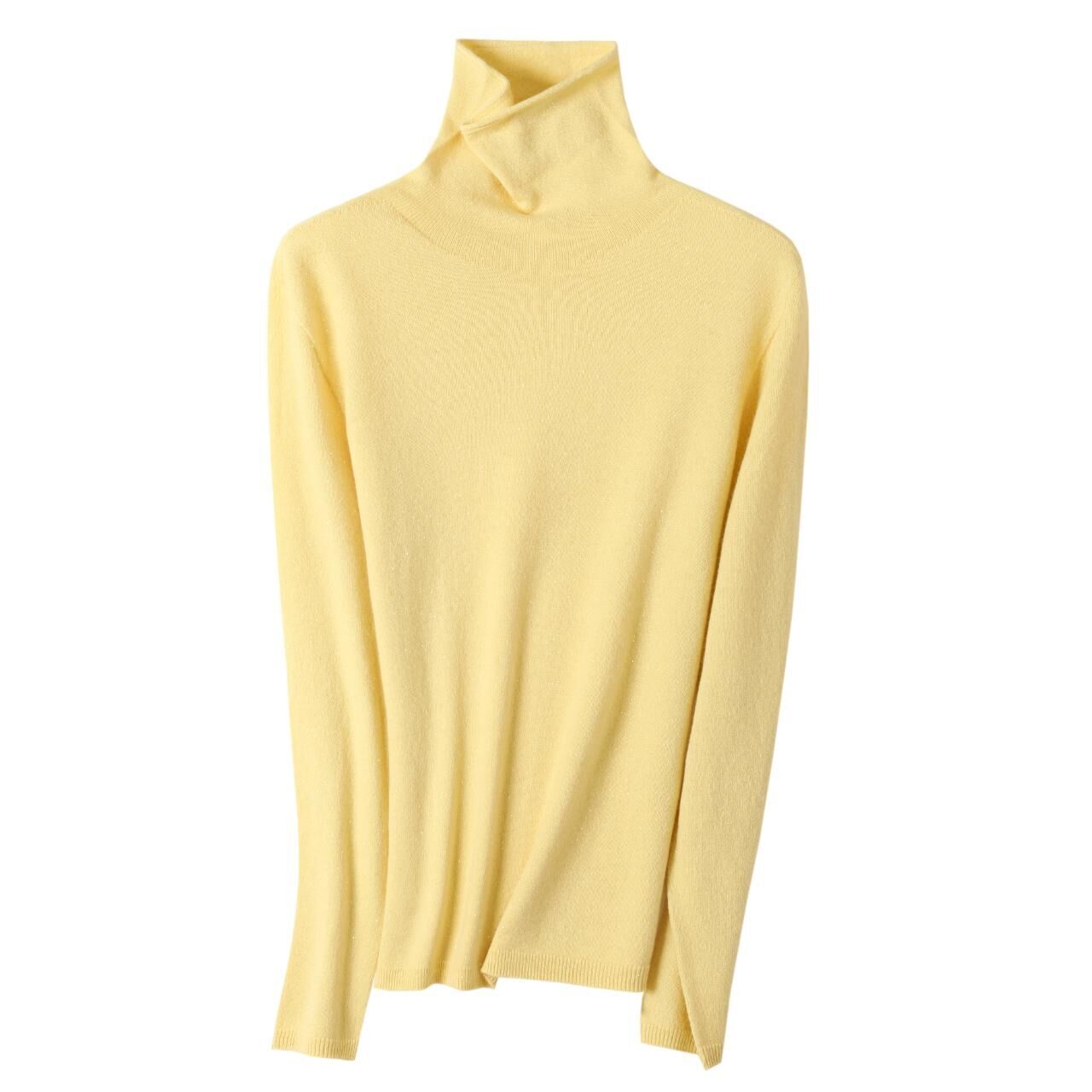 KK9886-自帶柔光黑科技無縫羊毛衫-鵝黃 (C5)