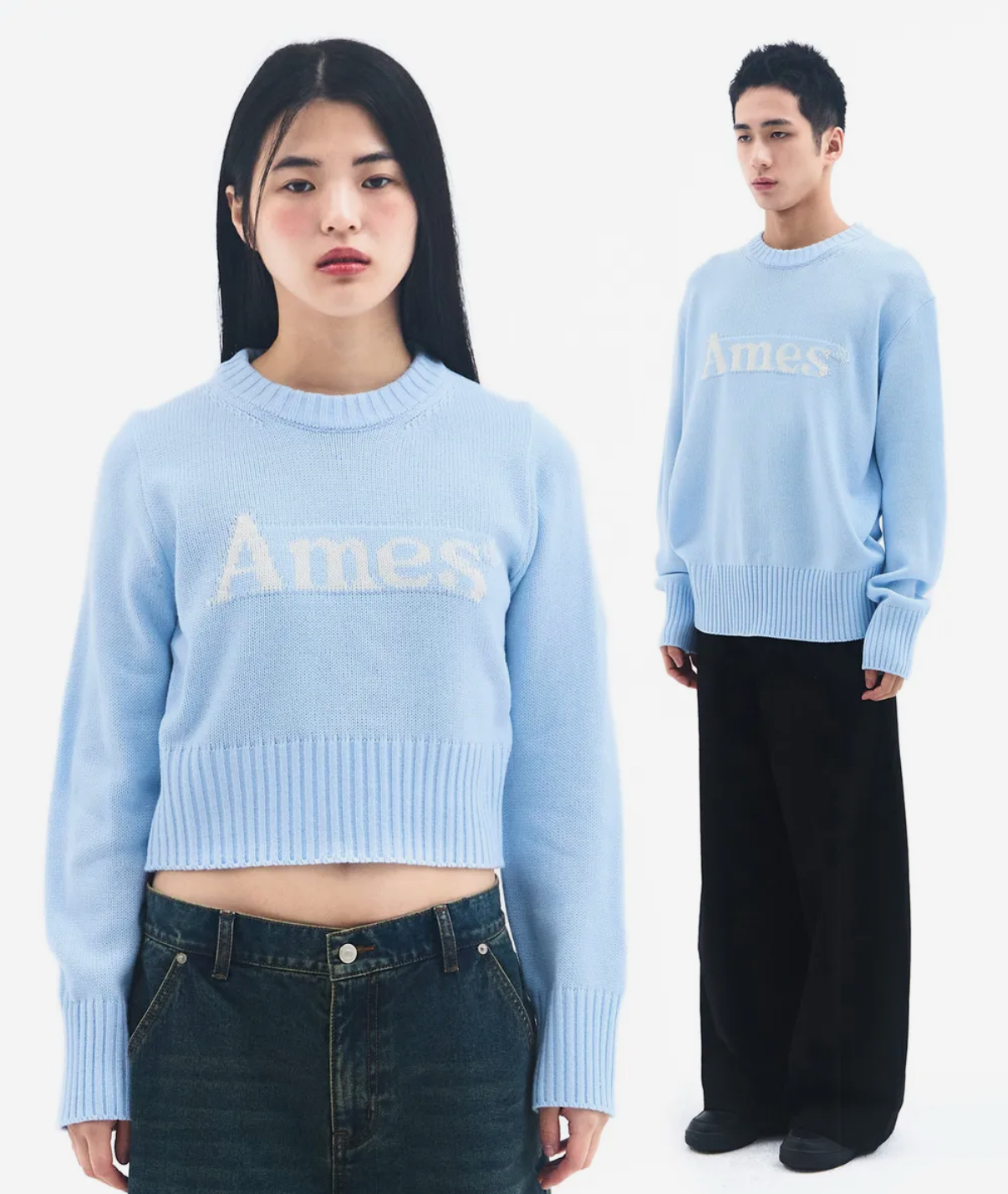 [UNISEX] AMES - BASIC PULLOVER KNIT (LIGHT BLUE)