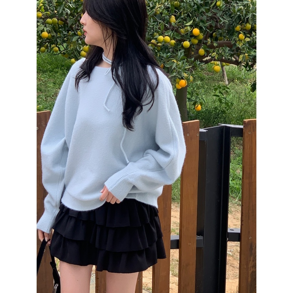 【imfine】與你相遇 繞脖綁帶針織上衣 #7576