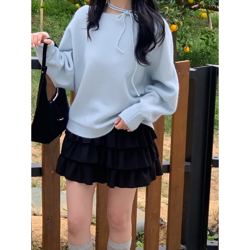 【imfine】與你相遇 繞脖綁帶針織上衣 #7576