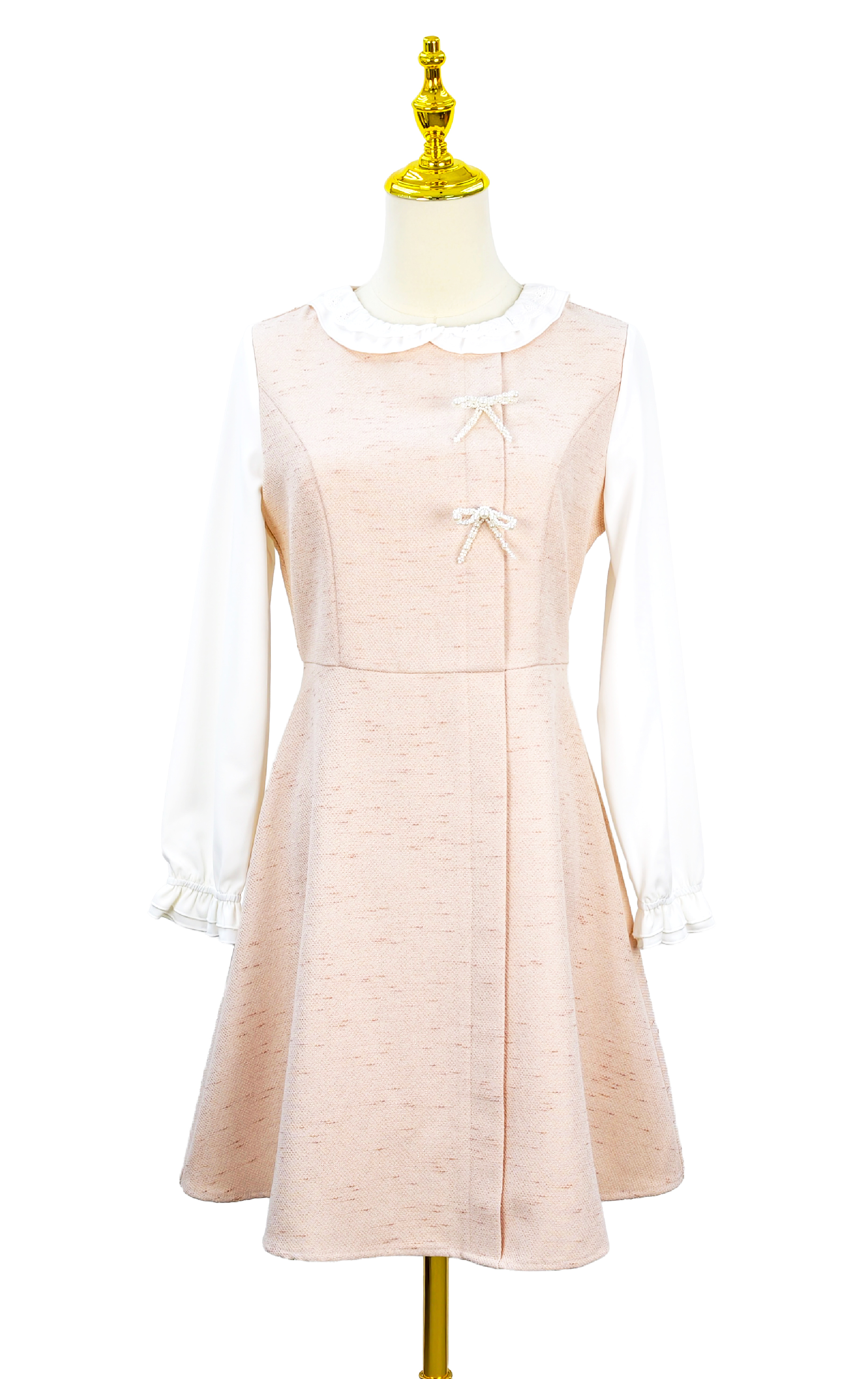 花邊領拼接連身裙 OP0591