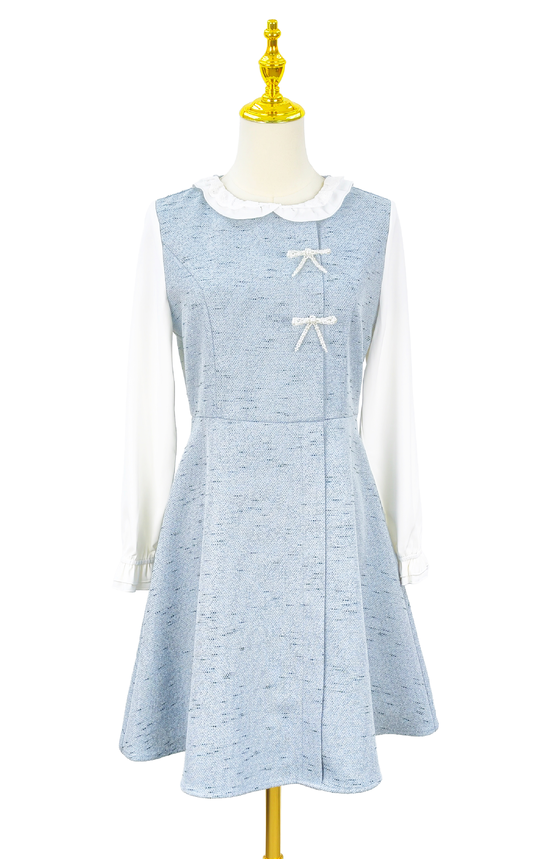 花邊領拼接連身裙 OP0591