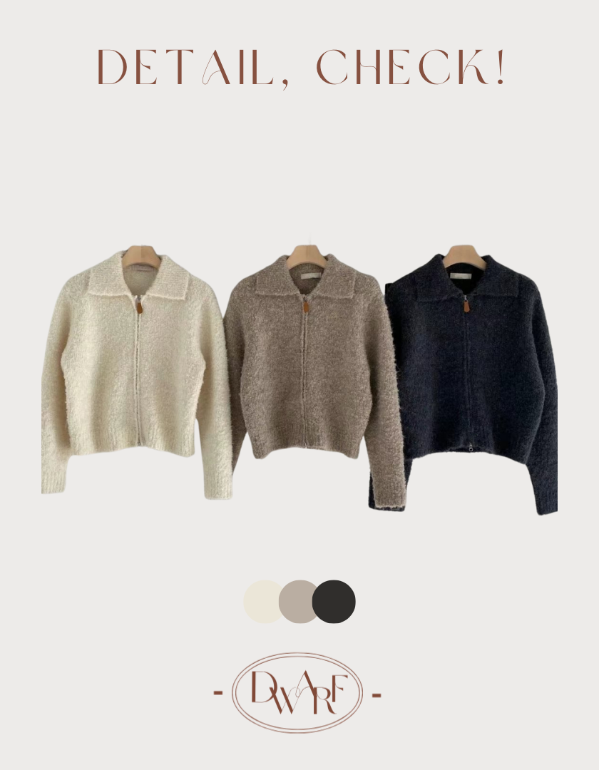 COME BACK!《KR》捲毛皮扣雙拉鍊外套