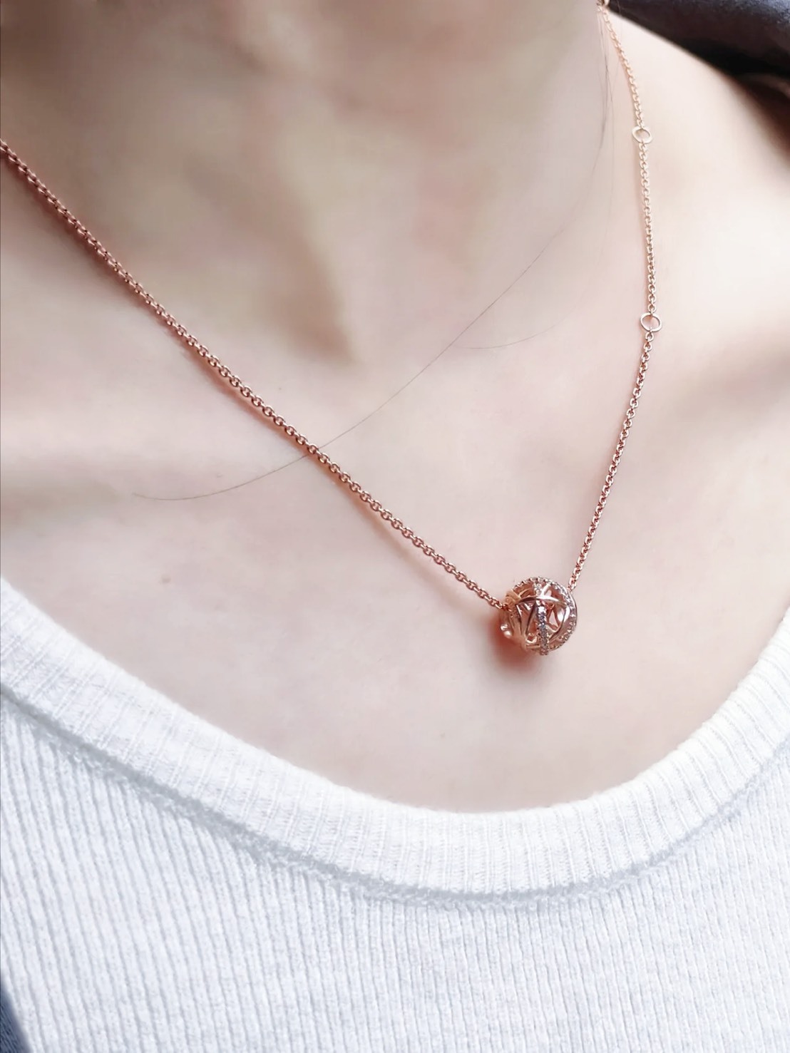 PANDORA 鏤空銀河 項鍊 玫瑰金