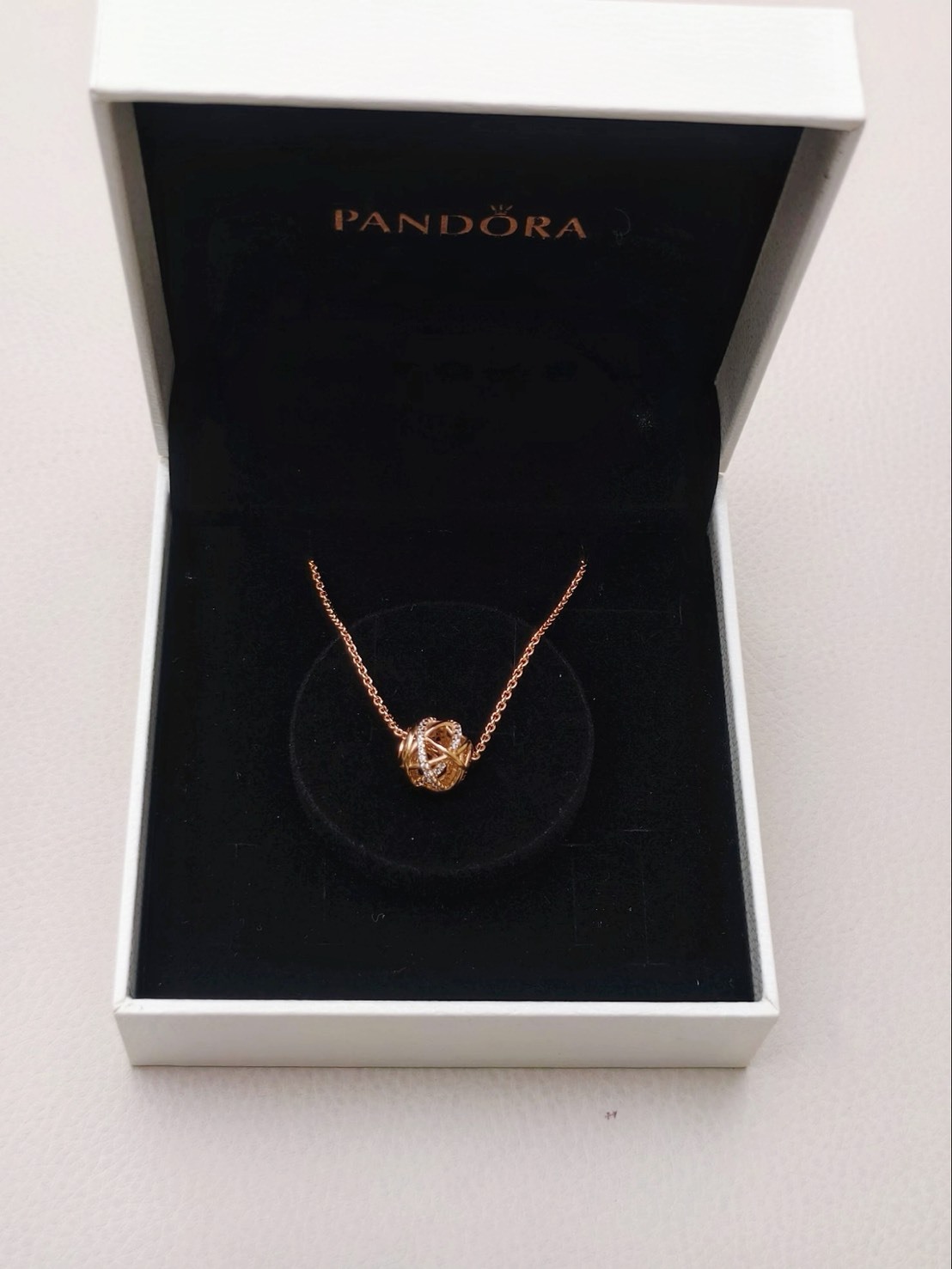 PANDORA 鏤空銀河 項鍊 玫瑰金