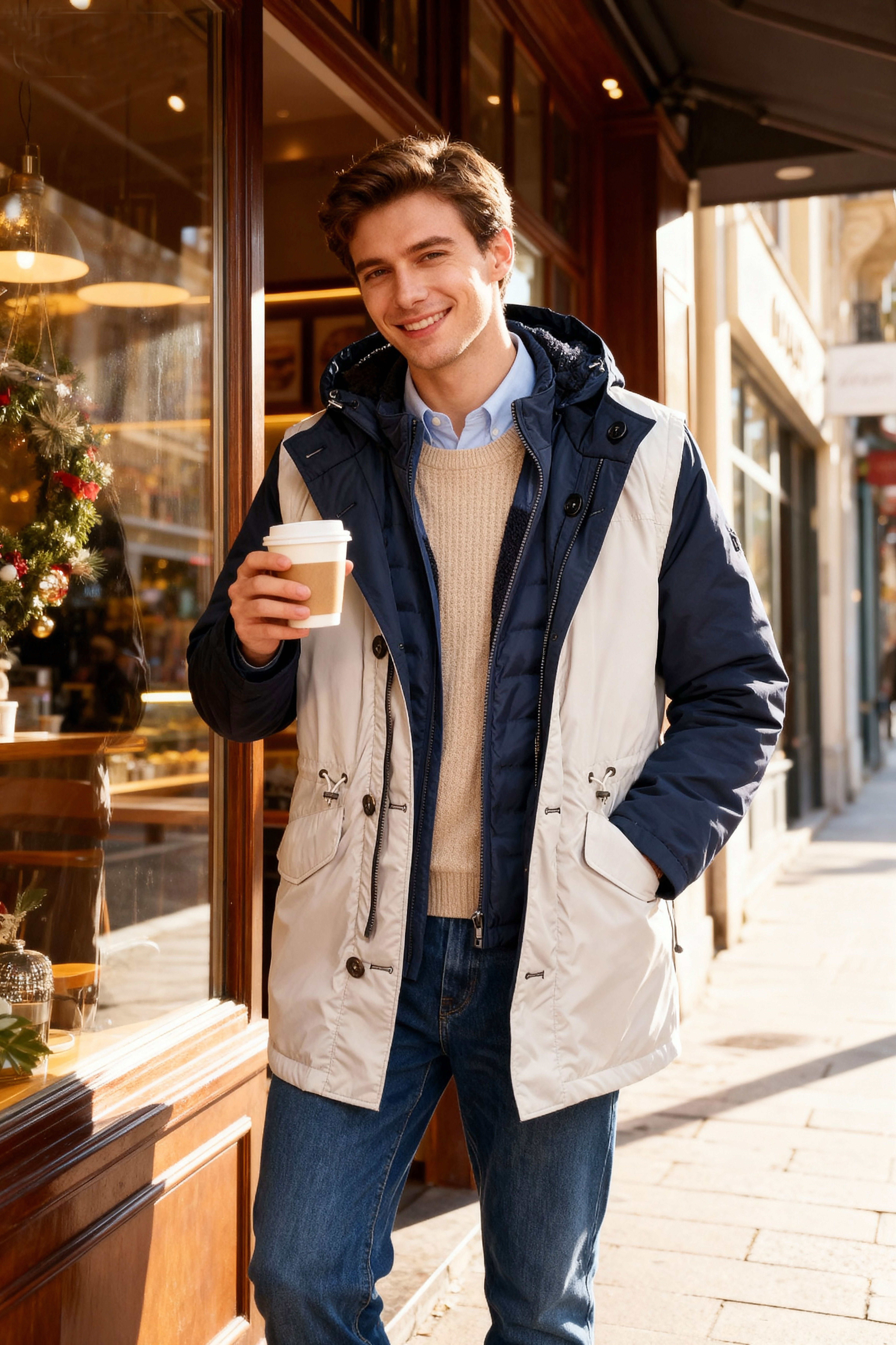 209076E18PMP 二合一雙面18種穿法羽絨背心及棉外套