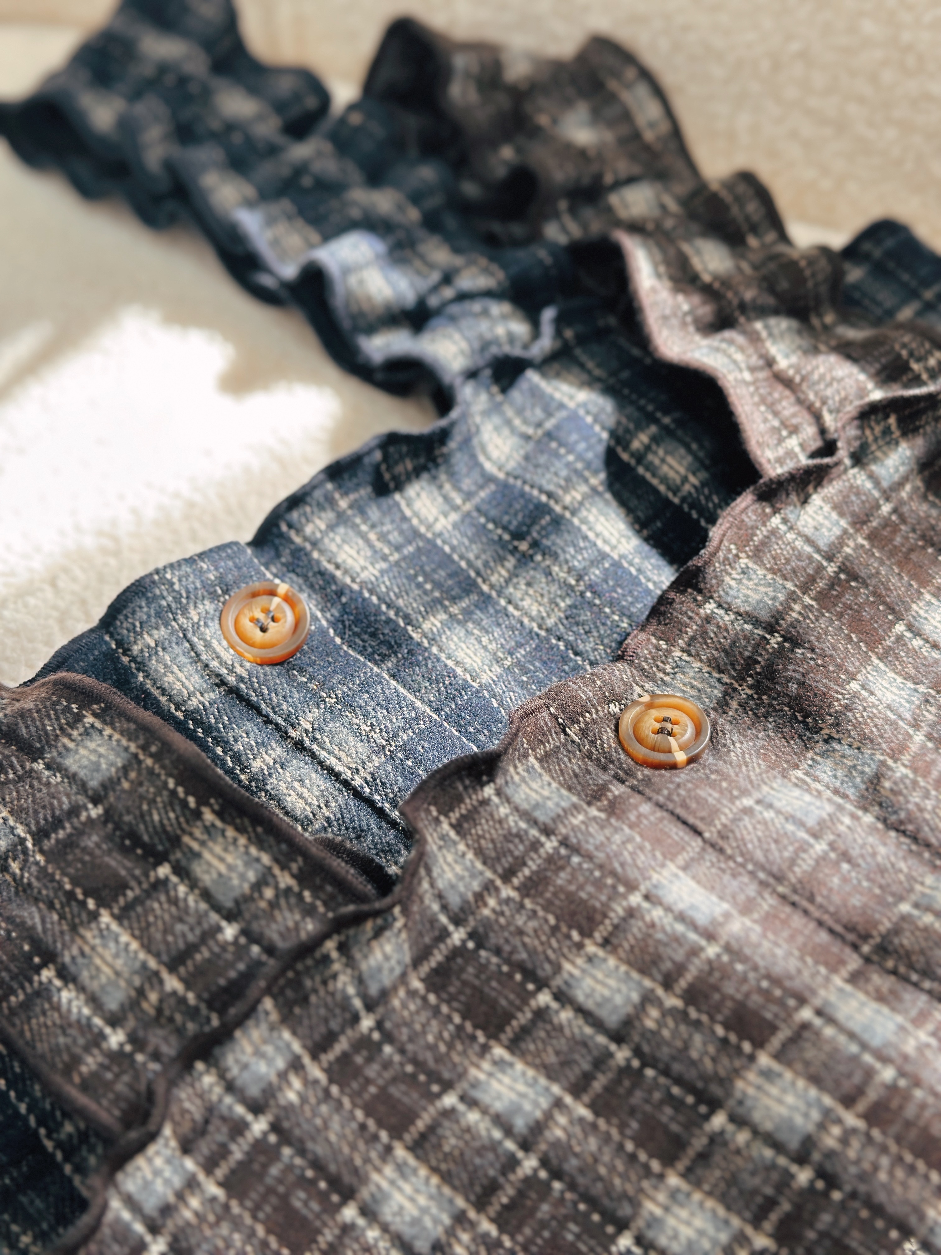 兩色 / 英倫絨面格紋馬甲 / Tartan Plaid Flannel Vest Top