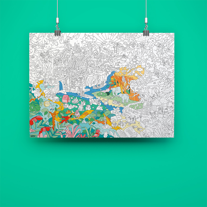 OMY 著色海報-叢林