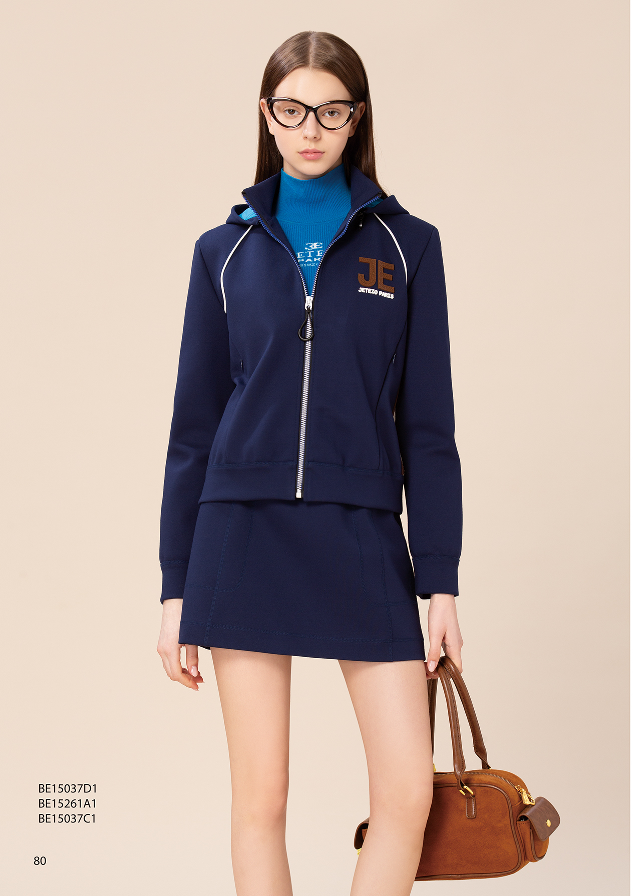 BE15037C1 羅紋拼接腰帶活力短裙