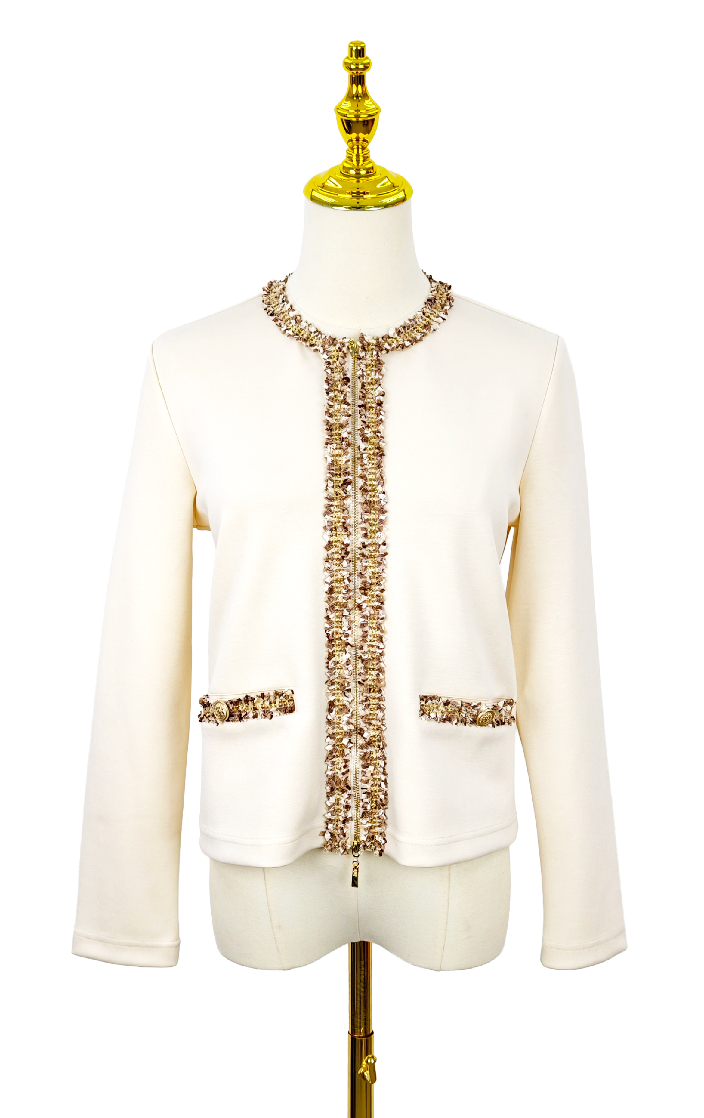 鑲邊拉鏈外套 CD0627