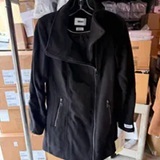 [S] DKNY BLACK WOOL COAT WITH ZIPPER DETAIL, DLSMW121-BLK (SD1620)