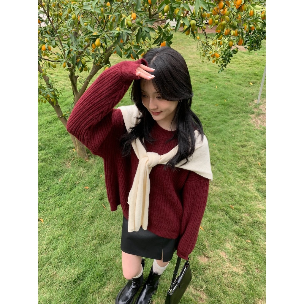 【imfine】軟綿感 微毛絨壓紋針織上衣 #7583