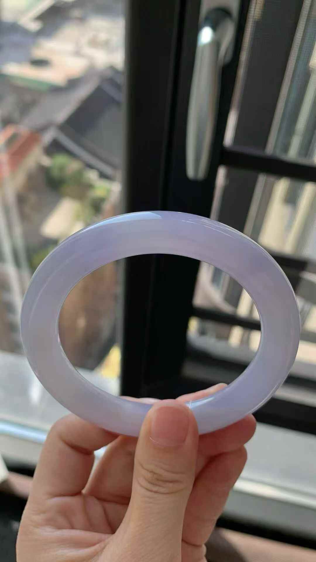 1117332 57mm翡翠紫羅蘭圓條手鐲 (56-58)