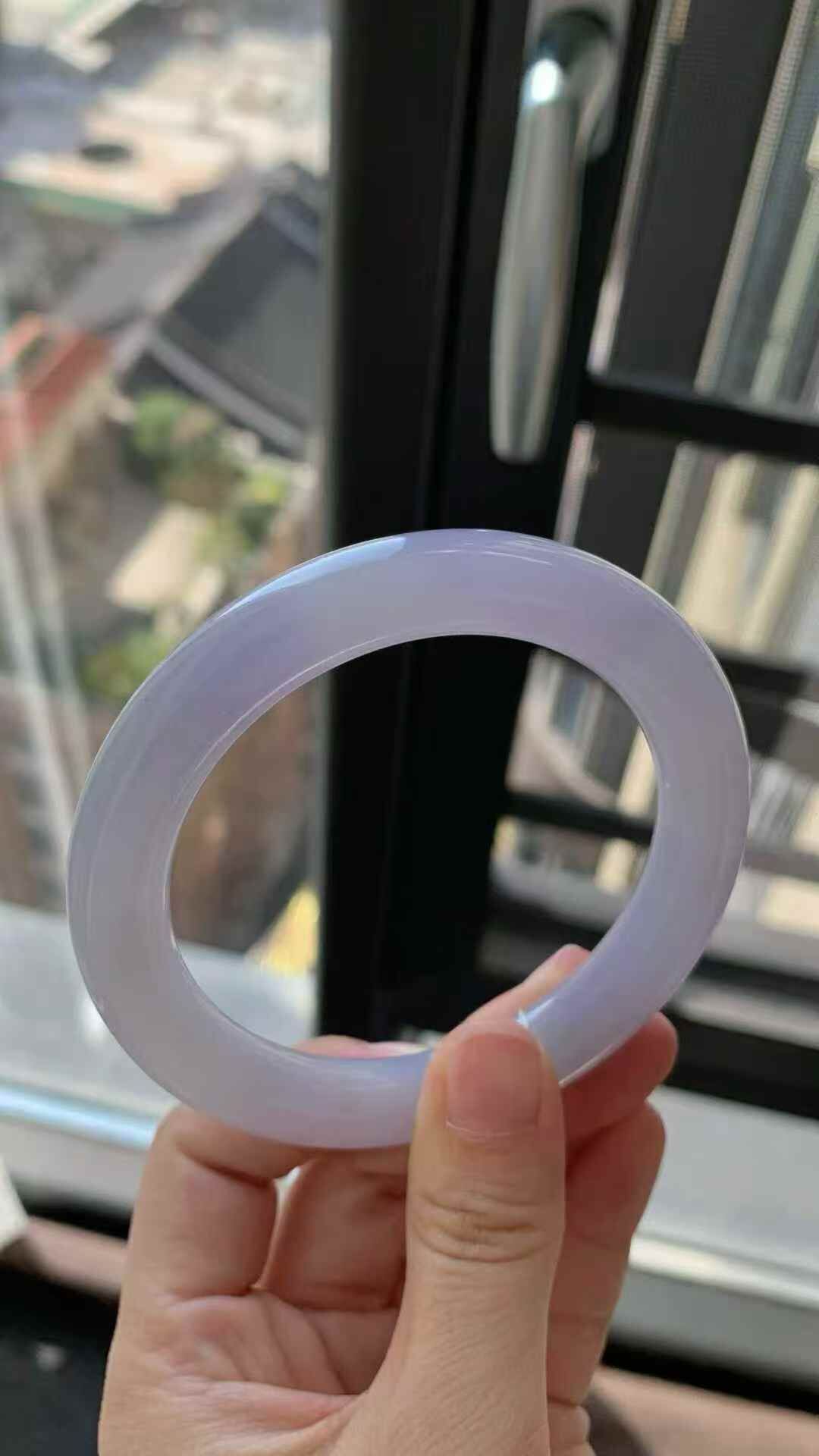 翡翠紫羅蘭圓條手鐲,天然翡翠A玉, 緬甸玉, Jade, Jadeite