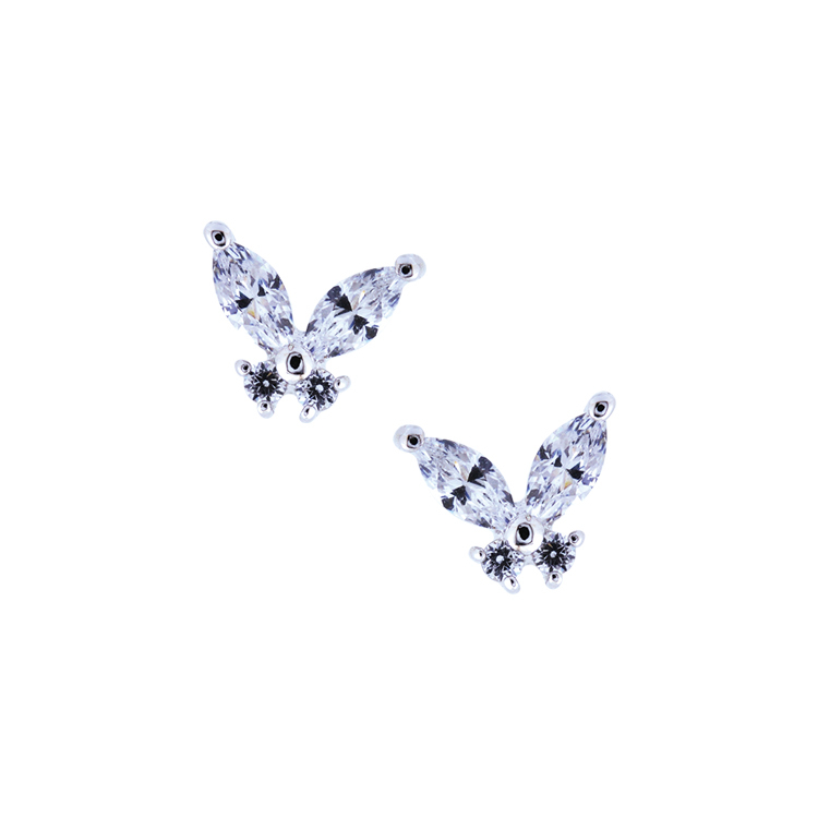 925純銀「蝴蝶」晶鑽耳環 -SDE0099
