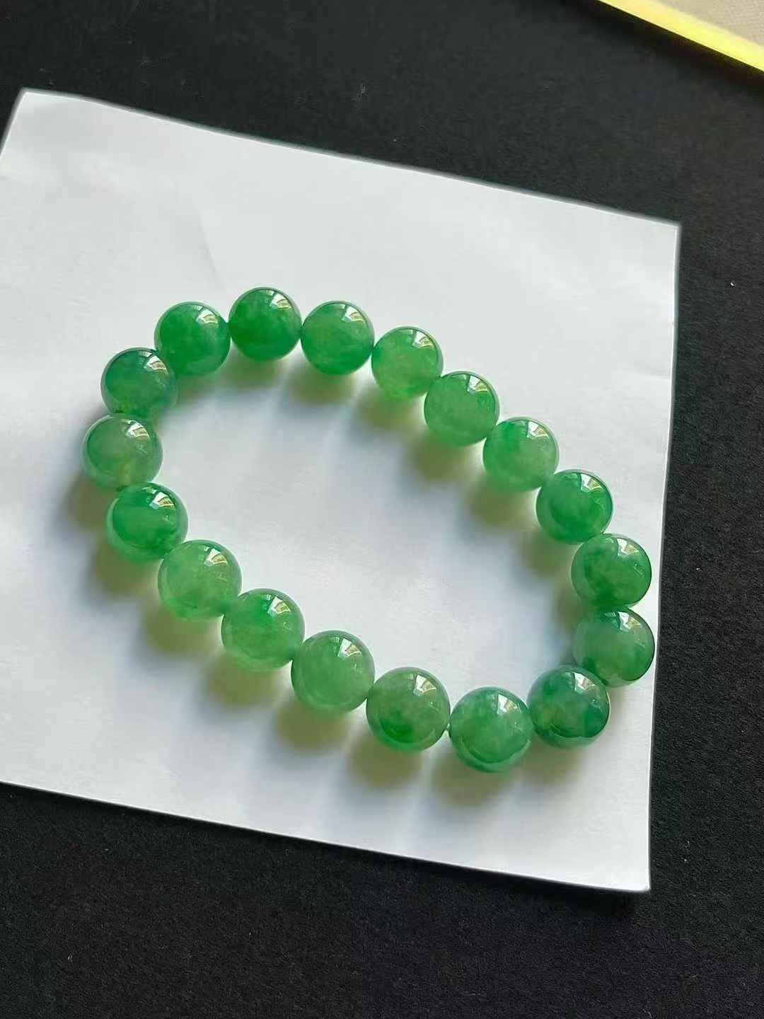 翡翠珠子手串 (10.6mm直徑),天然翡翠A玉, 緬甸玉, Jade, Jadeite