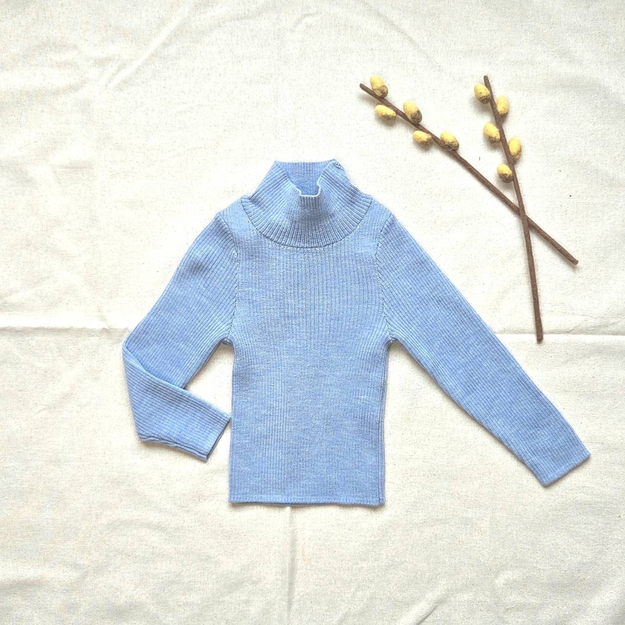 mes kids des fleurs 高領羊毛針織衫 Turtleneck sweater-blue