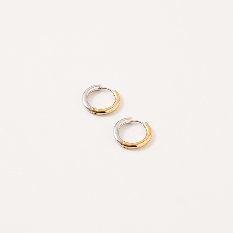 miramira扣圈｜圓型晝夜交織耳環D6074-雙色59313