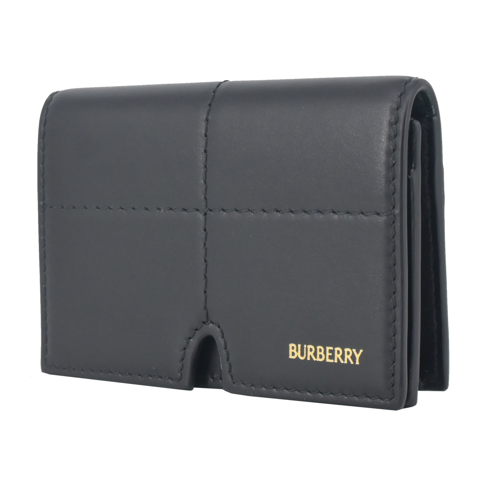 【JS’Maxx】BURBERRY Snip 牛皮翻蓋卡片夾(黑色)