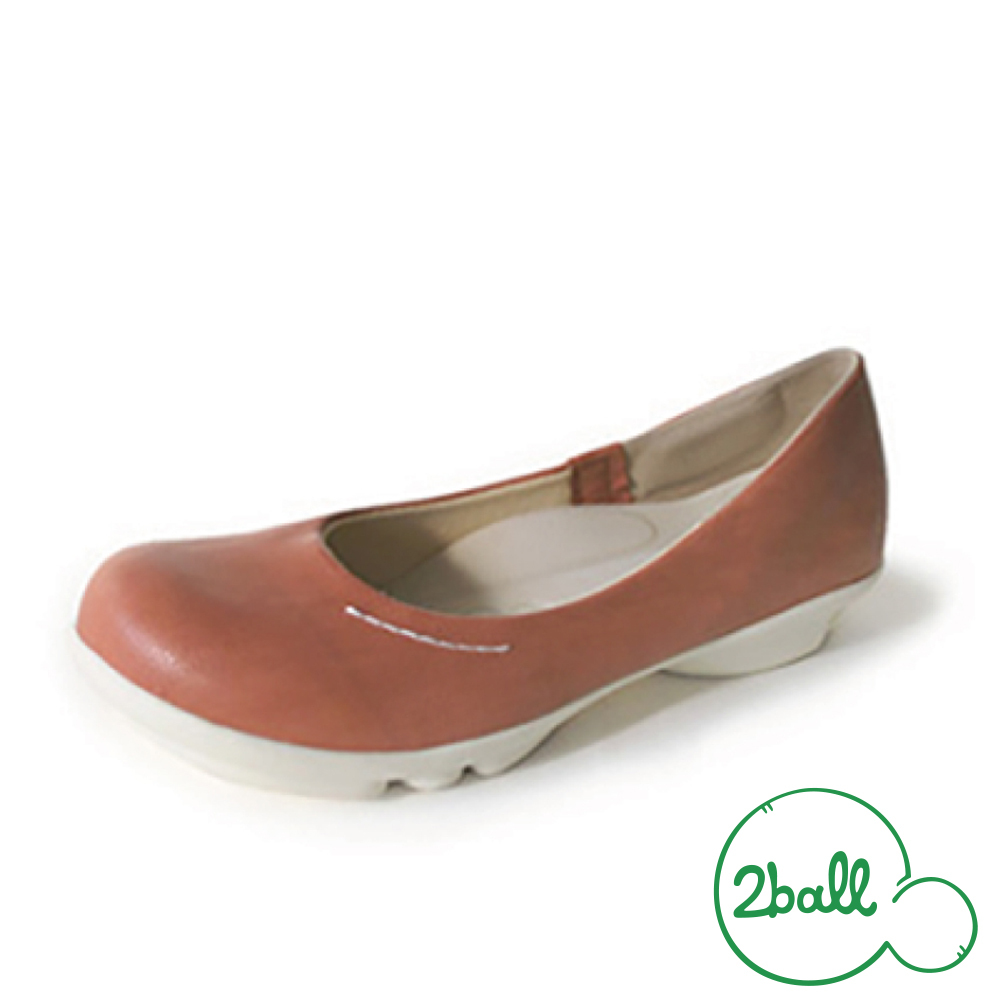 大阪樂步健康鞋 2ball 通勤機能平底娃娃鞋TB101(ORG-粉橘色)