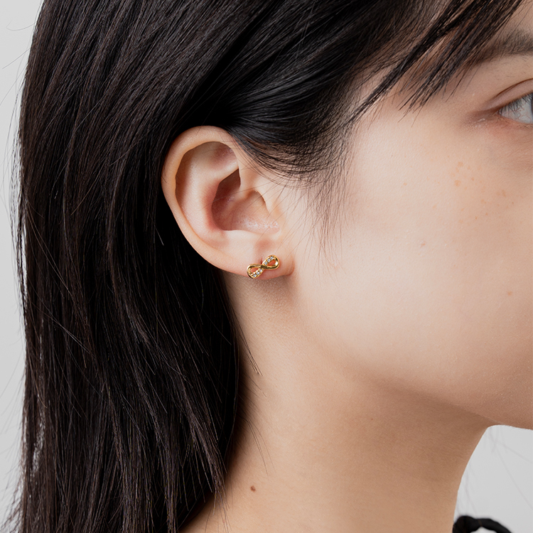 miramira微光｜貼耳白鋯石無限耳環D5966-金56992