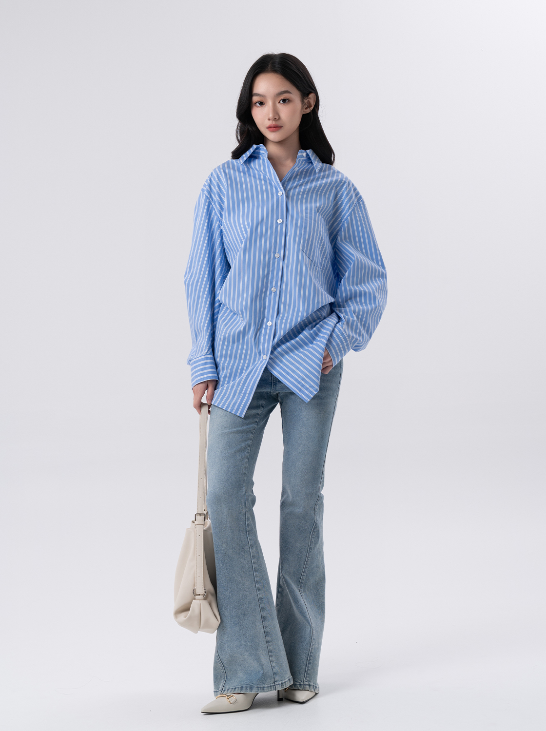 條紋寬鬆襯衫