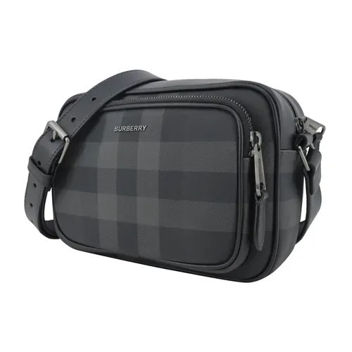 【JS’Maxx】BURBERRY Paddy格紋拉鍊斜背包(炭灰色)