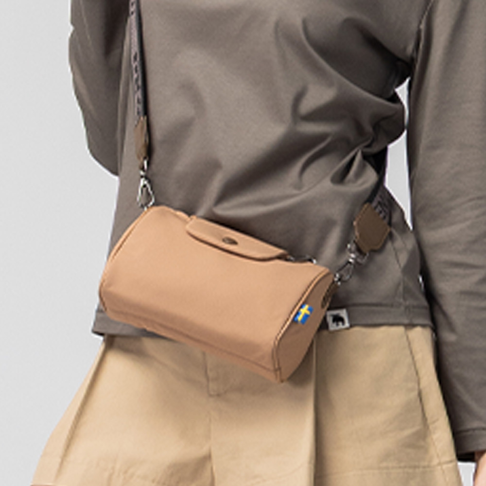 瑞典雲朵包系列｜防潑水 雲朵 圓筒包(奶茶)S