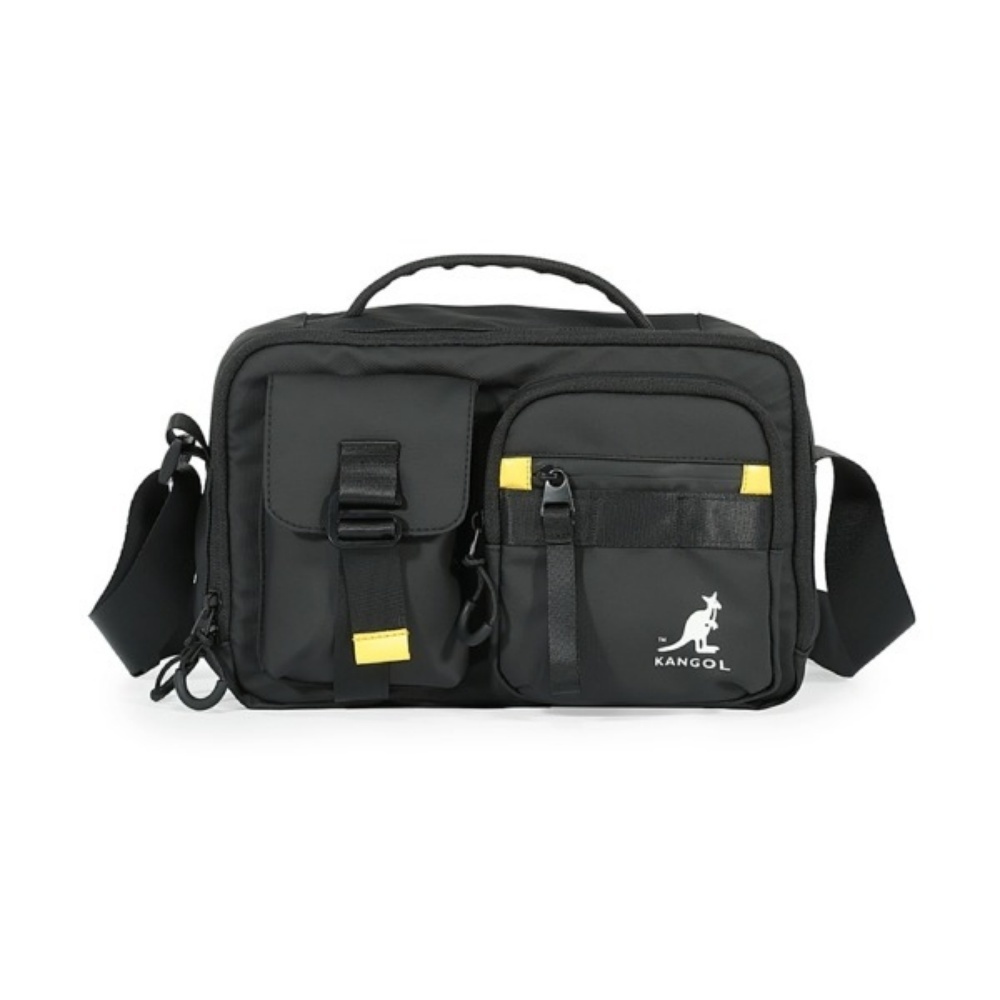 KANGOL 側背包 黑 綠 多夾層 防潑水 包包 6555171220 6555171270