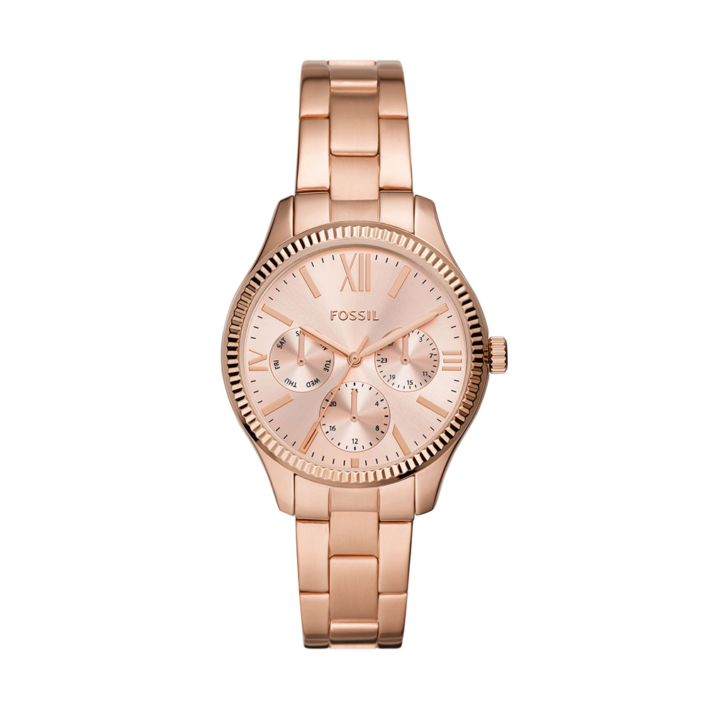 Rye 經典大錶徑三眼女錶 玫瑰金不鏽鋼錶帶 36 MM BQW3691