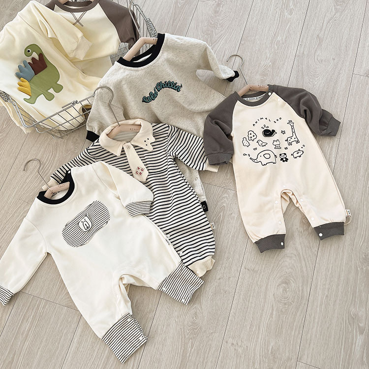 小動物插畫拼袖爬服