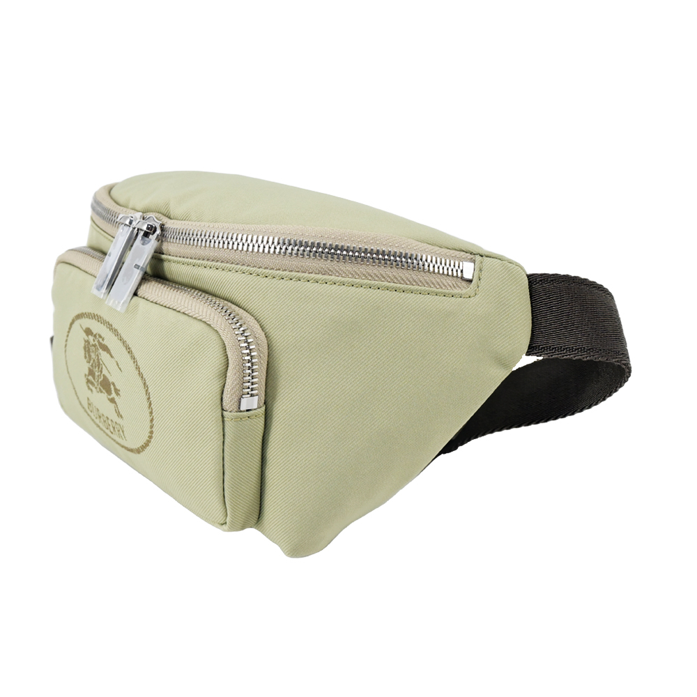 【JS’Maxx】BURBERRY Orkney戰馬LOGO尼龍腰包(米色)