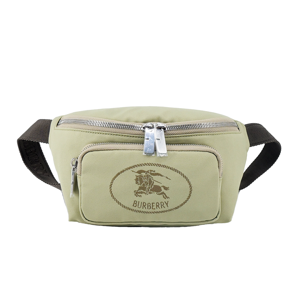 【JS’Maxx】BURBERRY Orkney戰馬LOGO尼龍腰包(米色)