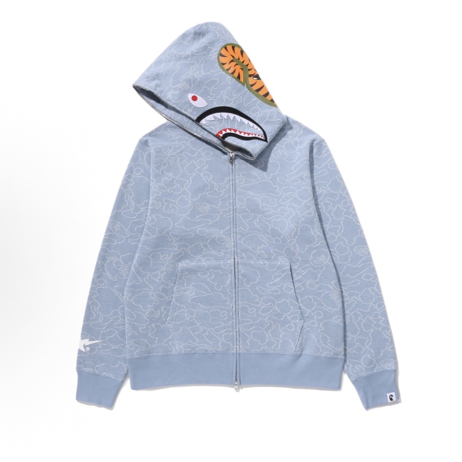 A BATHING APE BAPE X OVO FW25 聯名款 鯊魚外套 貓頭鷹 水藍-1L73115909